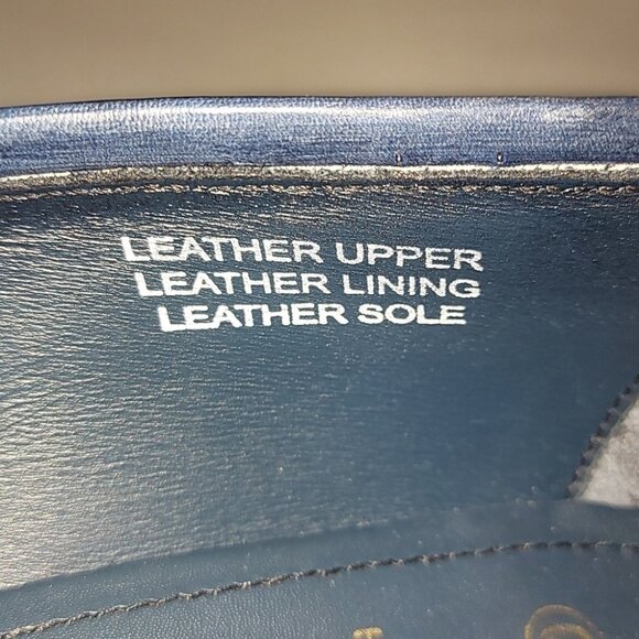 Calzoleria Toscana Dress Loafer Size 41 EU Blue Leather Handmade Style 5712 - Picture 11 of 15